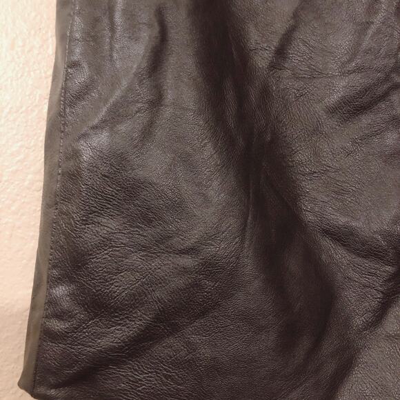 H&M black faux leather pleather goth mini skirt size 2 - Picture 2 of 6